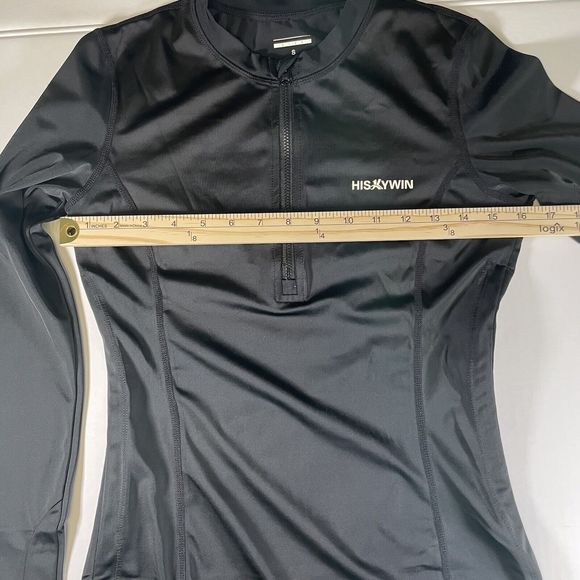 HISKYWIN Women's Long Sleeve UV Sun Protection Rash Guard Swimsuit Top Black S - Picture 7 of 8